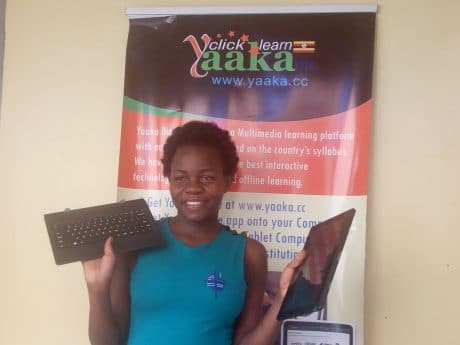 Betty Nakabugo wins a Yaaka Digital Network Tablet Computer 15