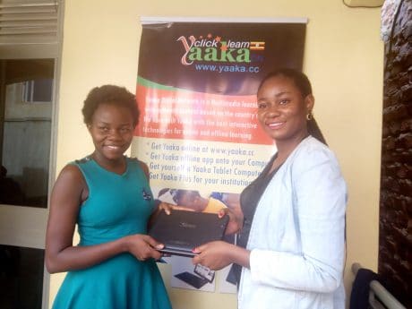 Betty Nakabugo wins a Yaaka Digital Network Tablet Computer 14