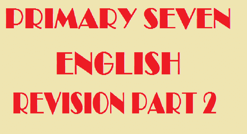 PRIMARY SEVEN REVISION QUESTIONS ENGLISH PT2
