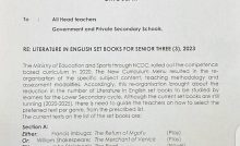 LITERATURE IN ENGLISH SET BOOKS FOR SENIOR THREE(3), 2023