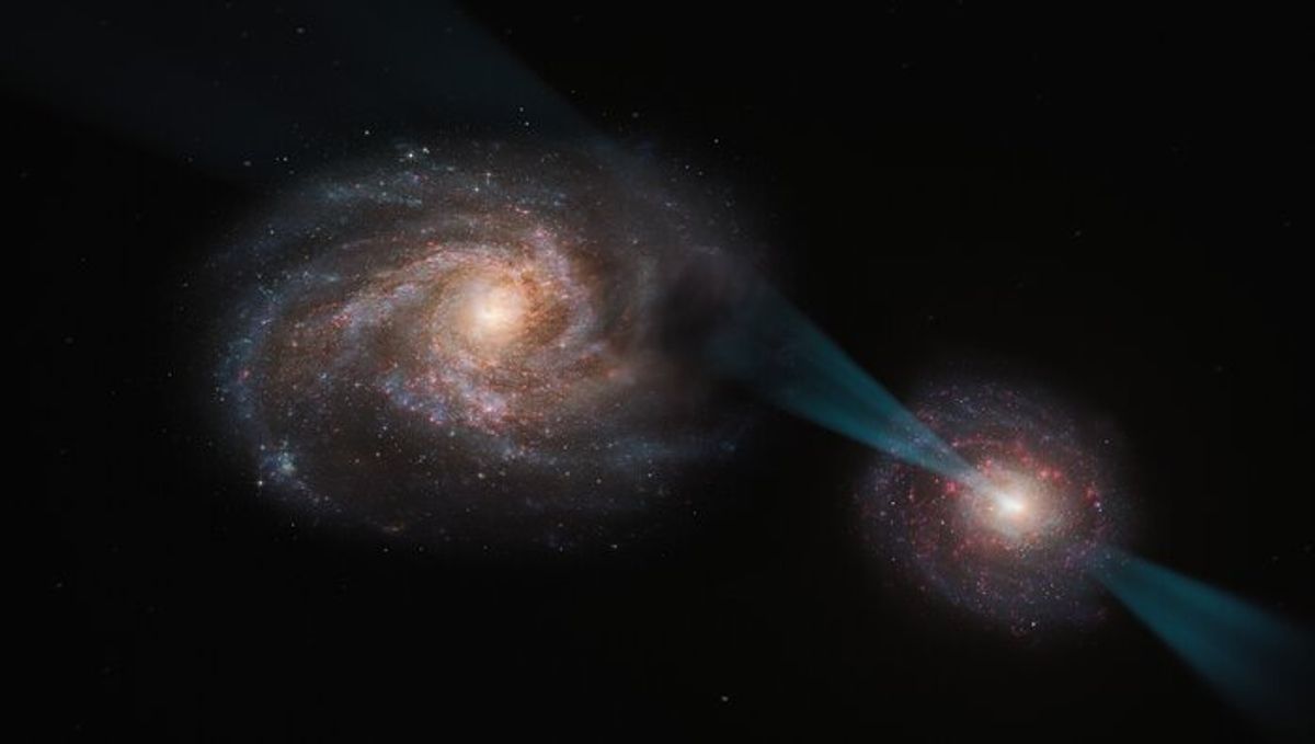 Galaxy Blasts Its Companion With Radiation In Never-Before-Seen "Cosmic Joust" 1